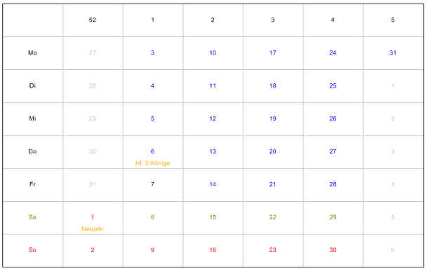 Heyer's Kalender-Studio - Monatskalender