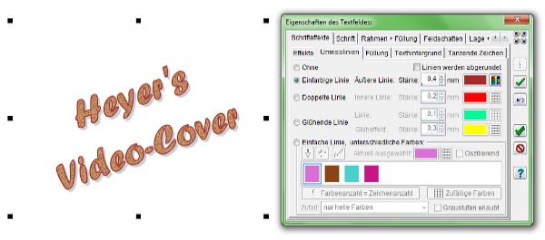 Heyer's Video-Cover: Textfeld
